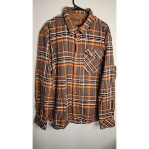 CQR Men's Long Sleeve Flannel Shirt‎ Plaid, 100% Cotton Large